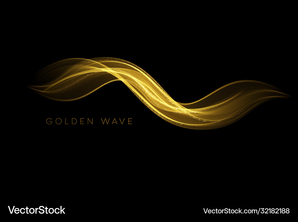 Abstract shiny color gold wave design element Abstract shiny color gold wave design element vector image