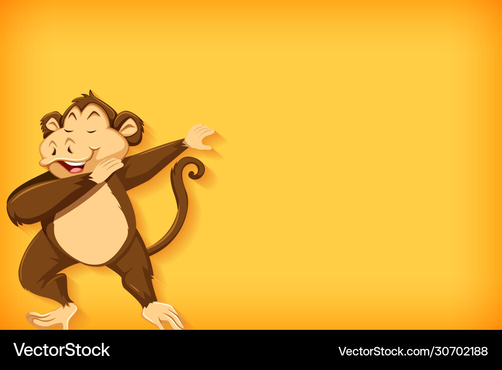 Background template with plain color and monkey Background template with plain color and monkey vector image