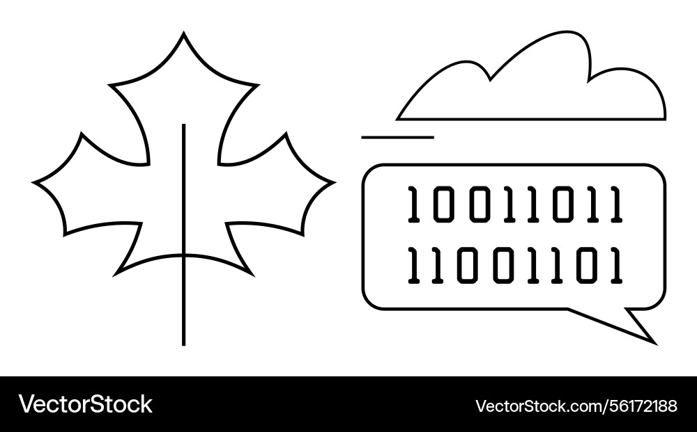 Binary data exchange between technology cloud Binary data exchange between technology cloud Vector Image