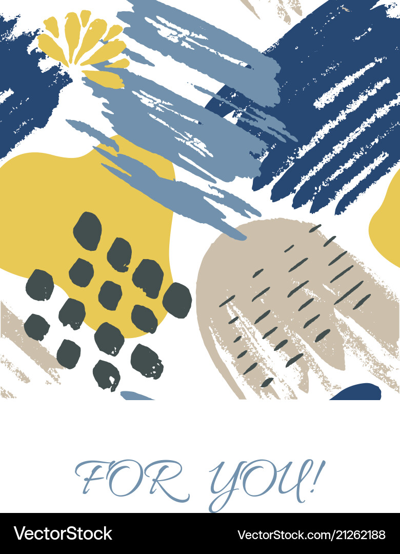 Card with color ink brushes grunge pattern Card with color ink brushes grunge pattern vector image
