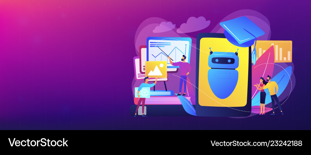 Chatbot self learning concept banner header Chatbot self learning concept banner header vector image