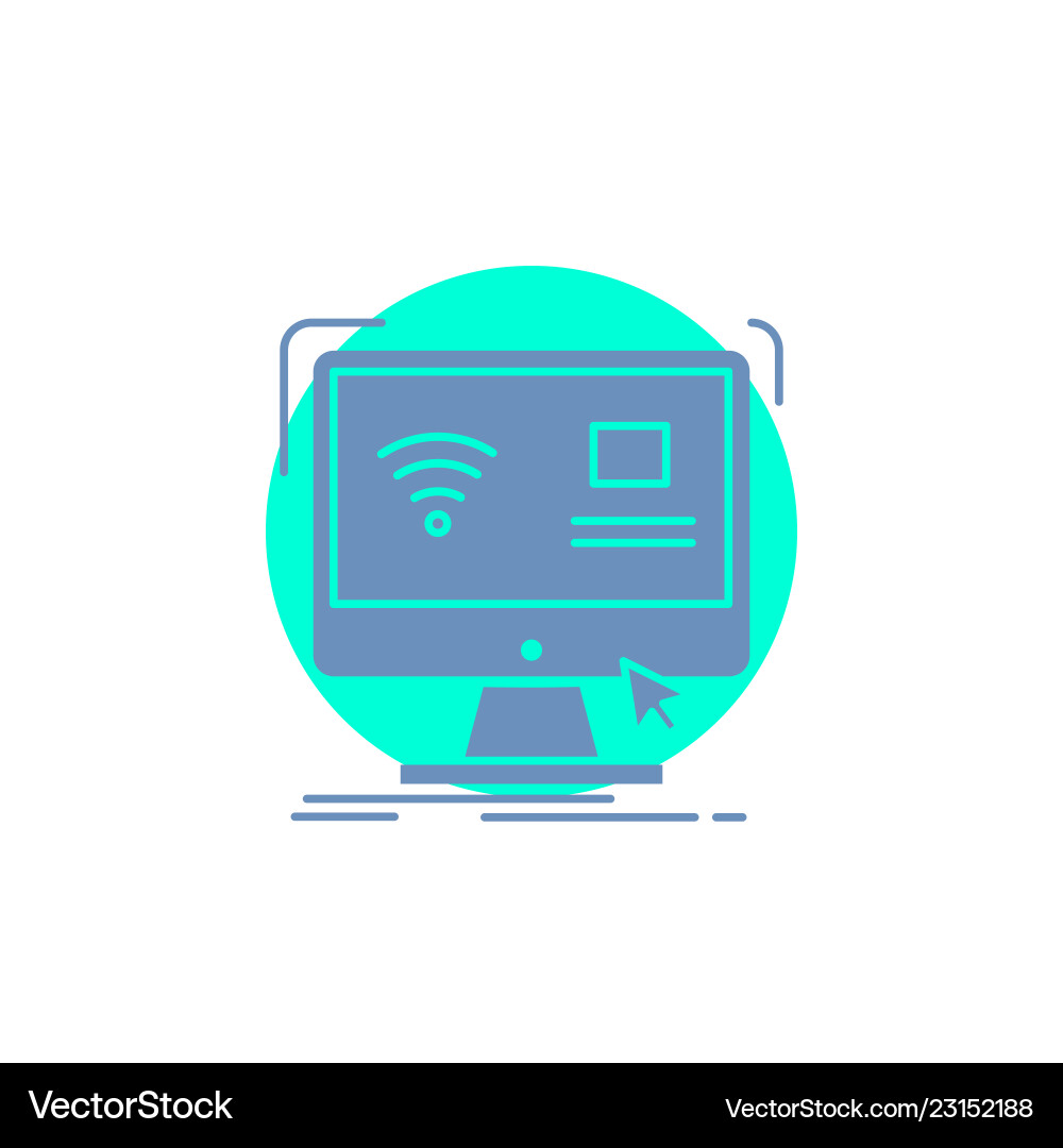 Control computer monitor remote smart glyph icon Control computer monitor remote smart glyph icon Vector Image