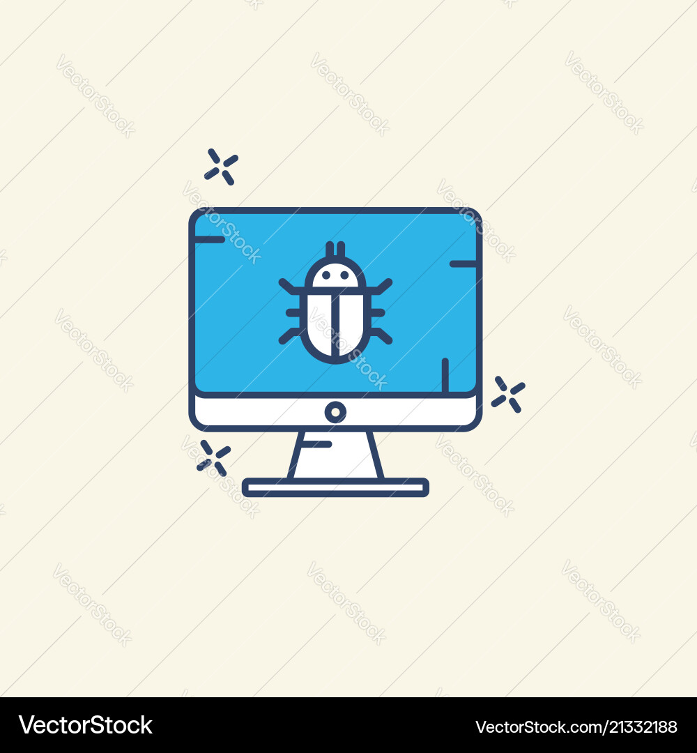 Cyber security bug icon Vector Image
