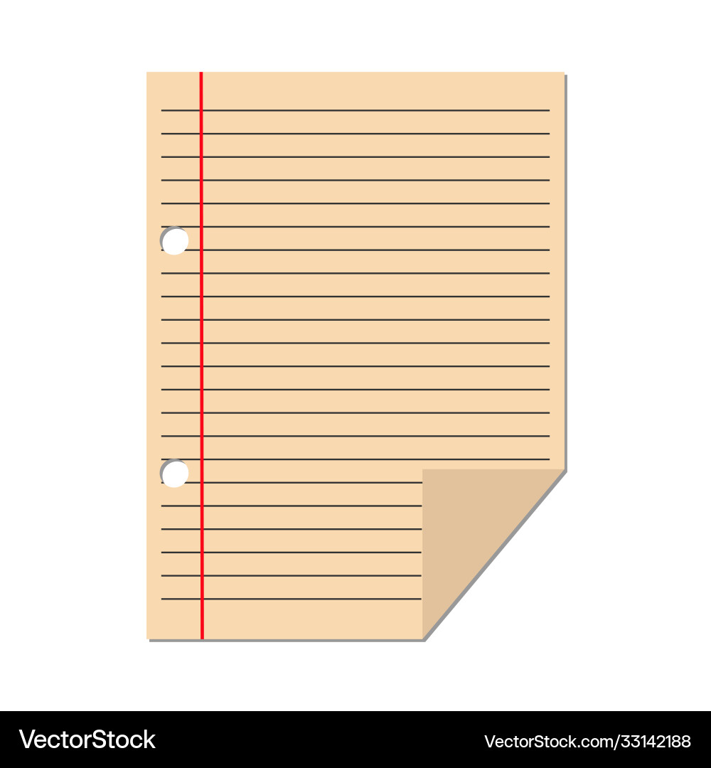 Flat image a sheet paper in ruler vector image