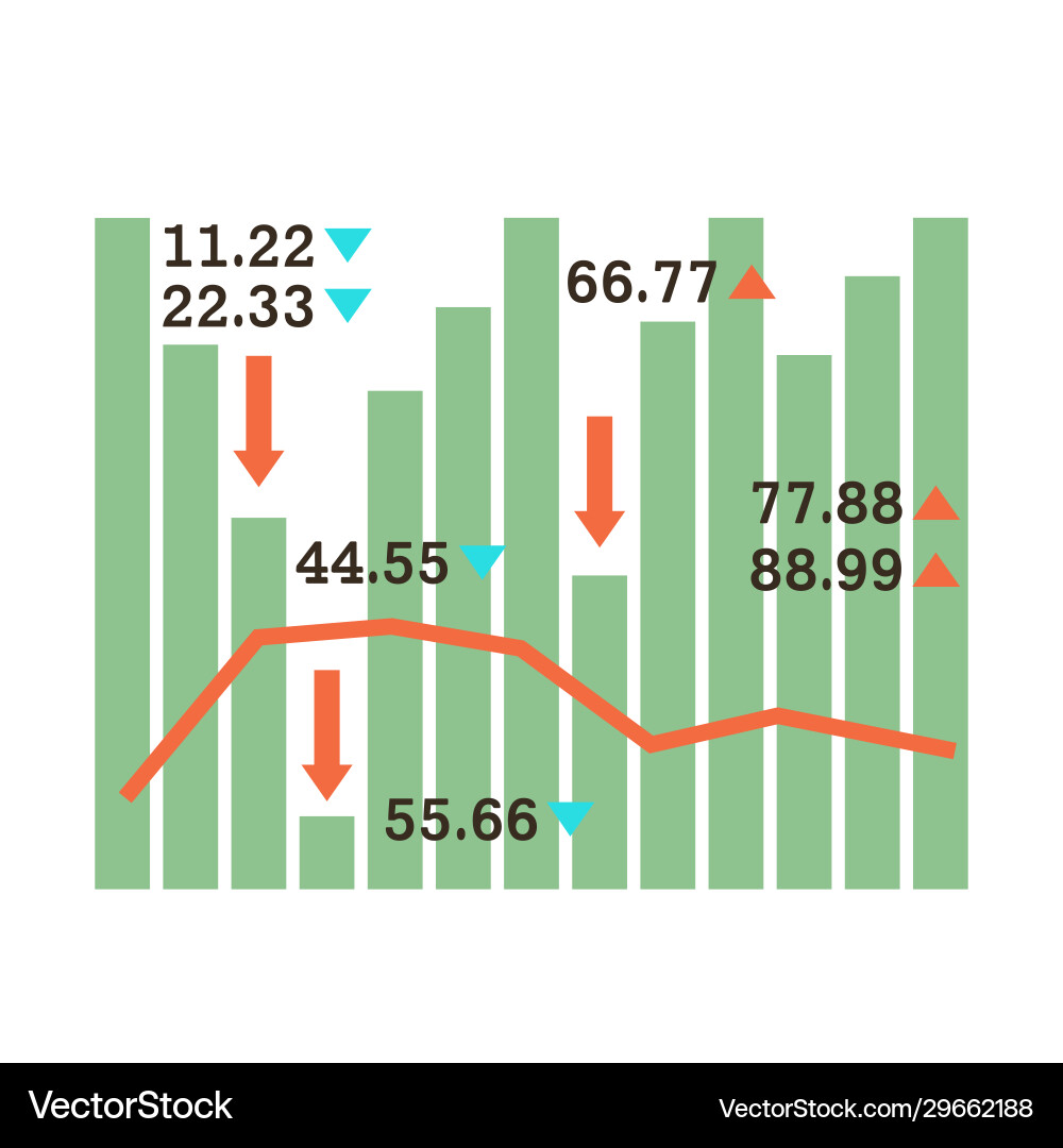 Graph with numbers on a white background Graph with numbers on a white background vector image