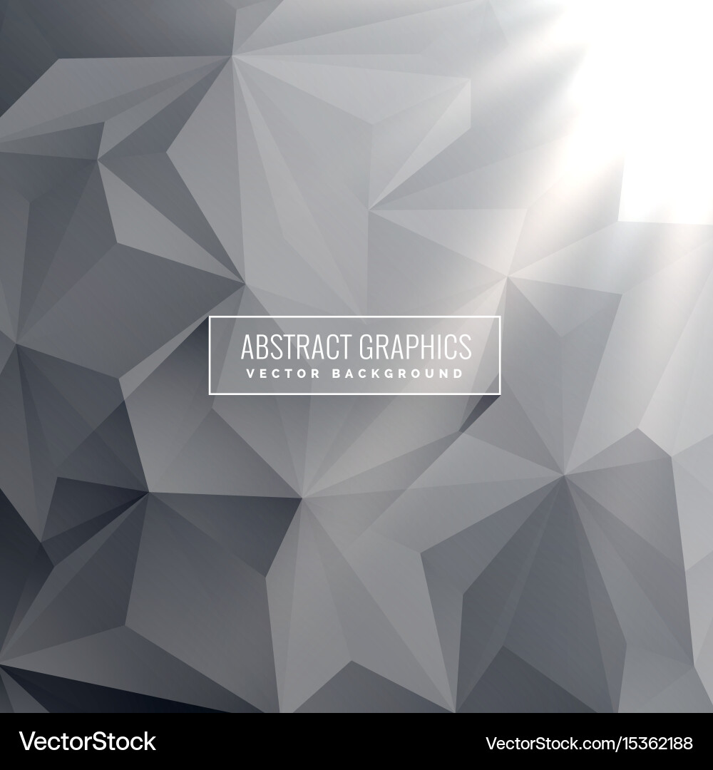 Gray Polygonal Triangle Background Vector Image