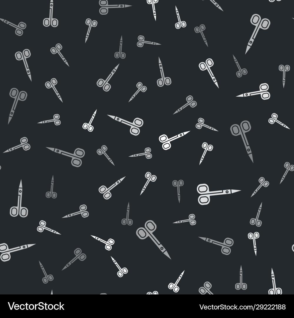 Grey scissors icon isolated seamless pattern Grey scissors icon isolated seamless pattern Vector Image