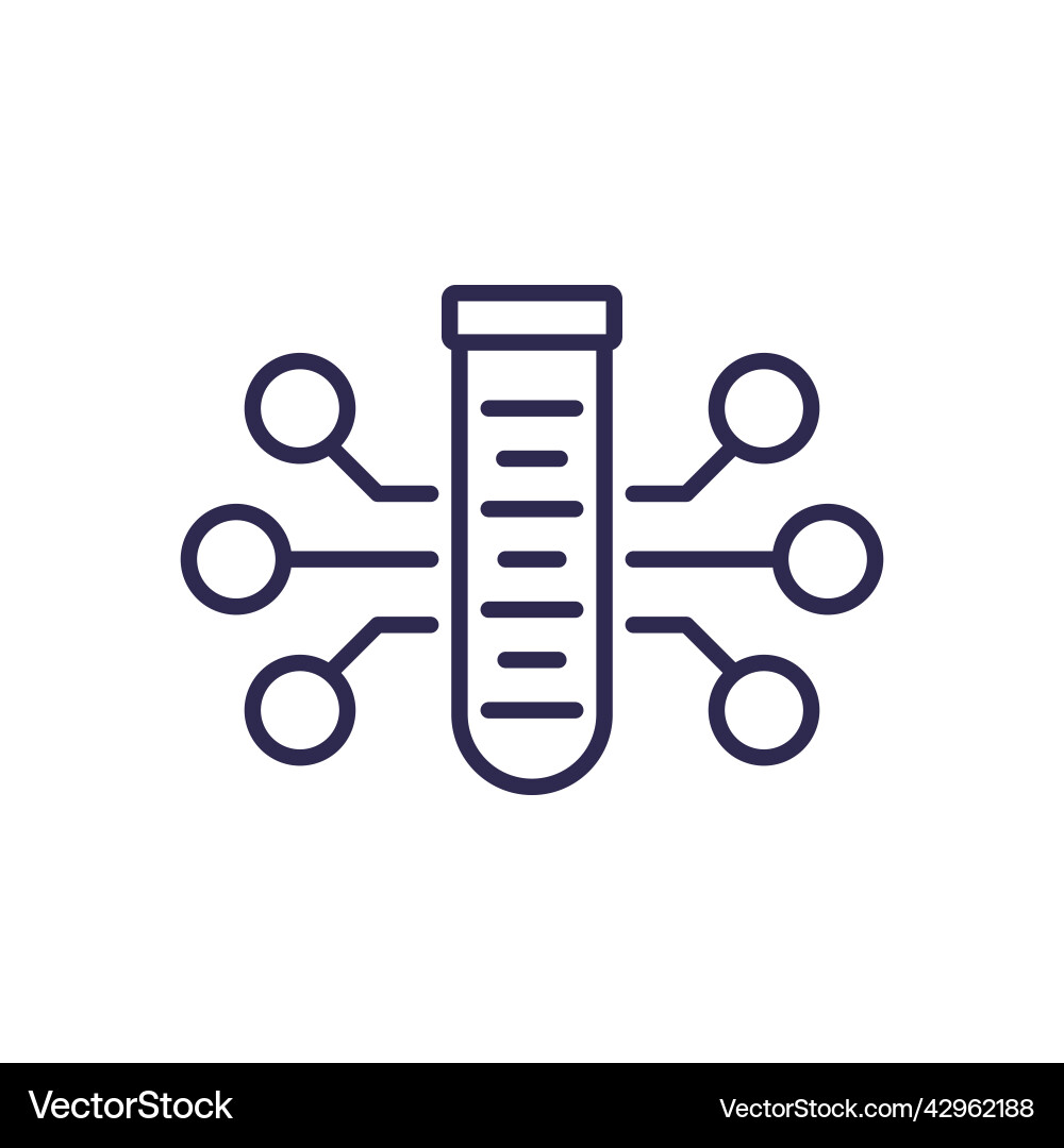 Lab sample analysis line icon Lab sample analysis line icon vector image