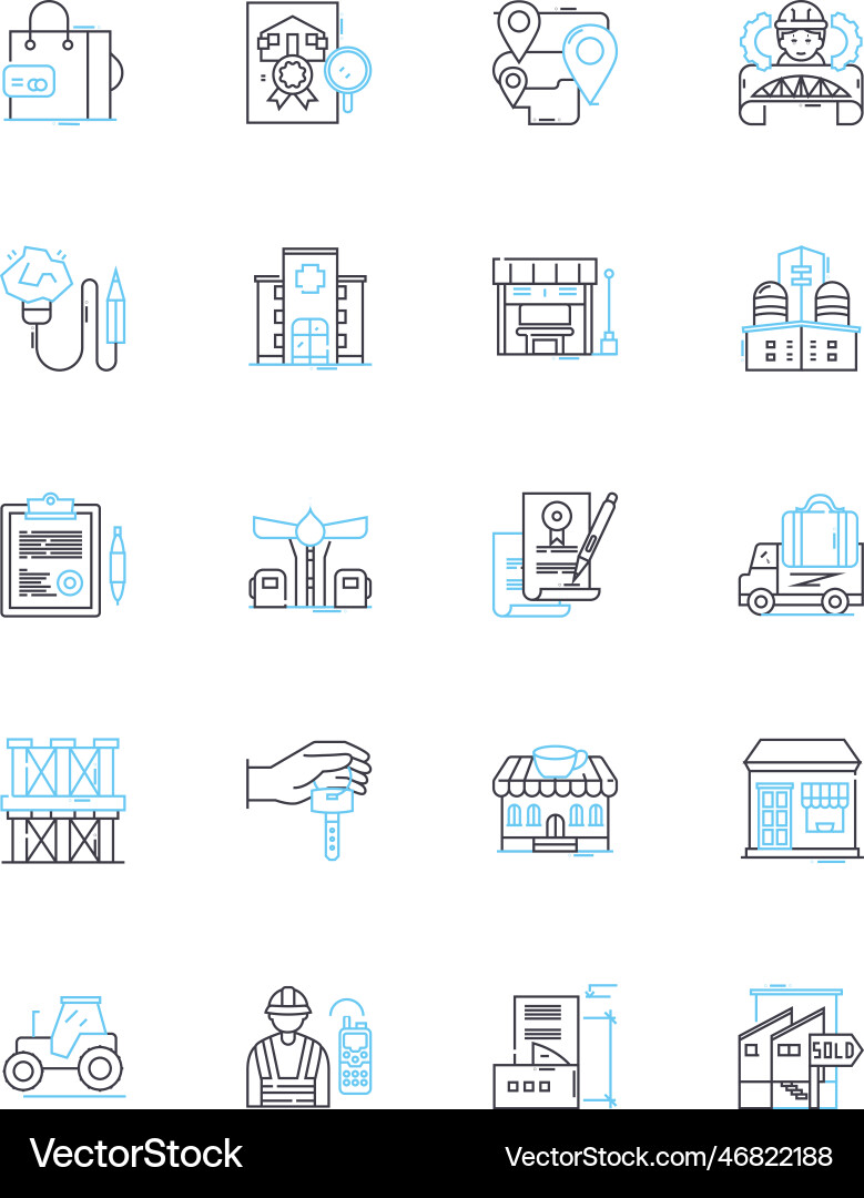 Landscape architecture linear icons set design Landscape architecture linear icons set design vector image