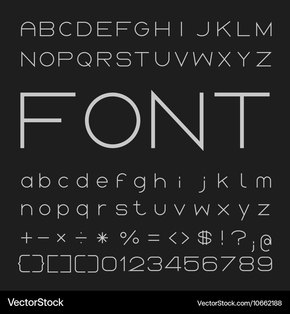 Minimalist Alphabet Font Vector Image