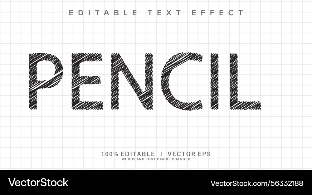 Pencil text effect with modern style design Pencil text effect with modern style design vector image