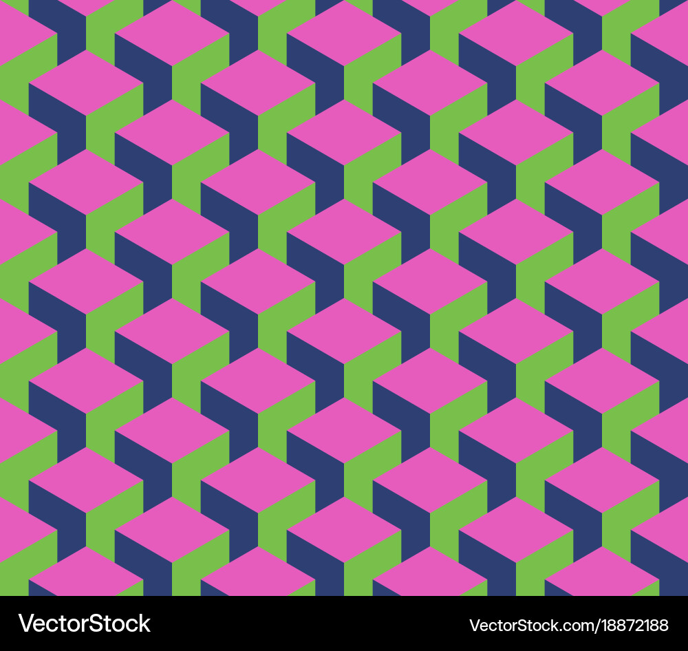 Seamless 3d geometrical pattern of cube columns vector image