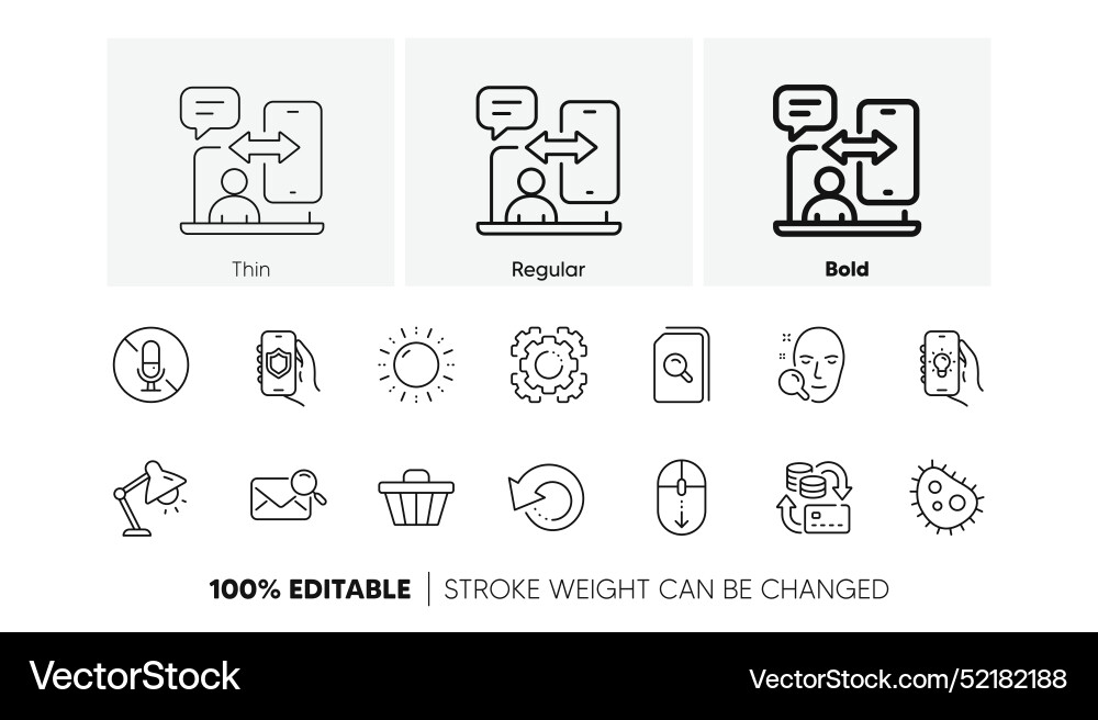 Security app face search and no microphone line Security app face search and no microphone line vector image