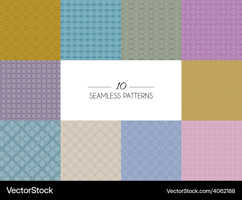 Set of geometric seamless patterns Vector Image