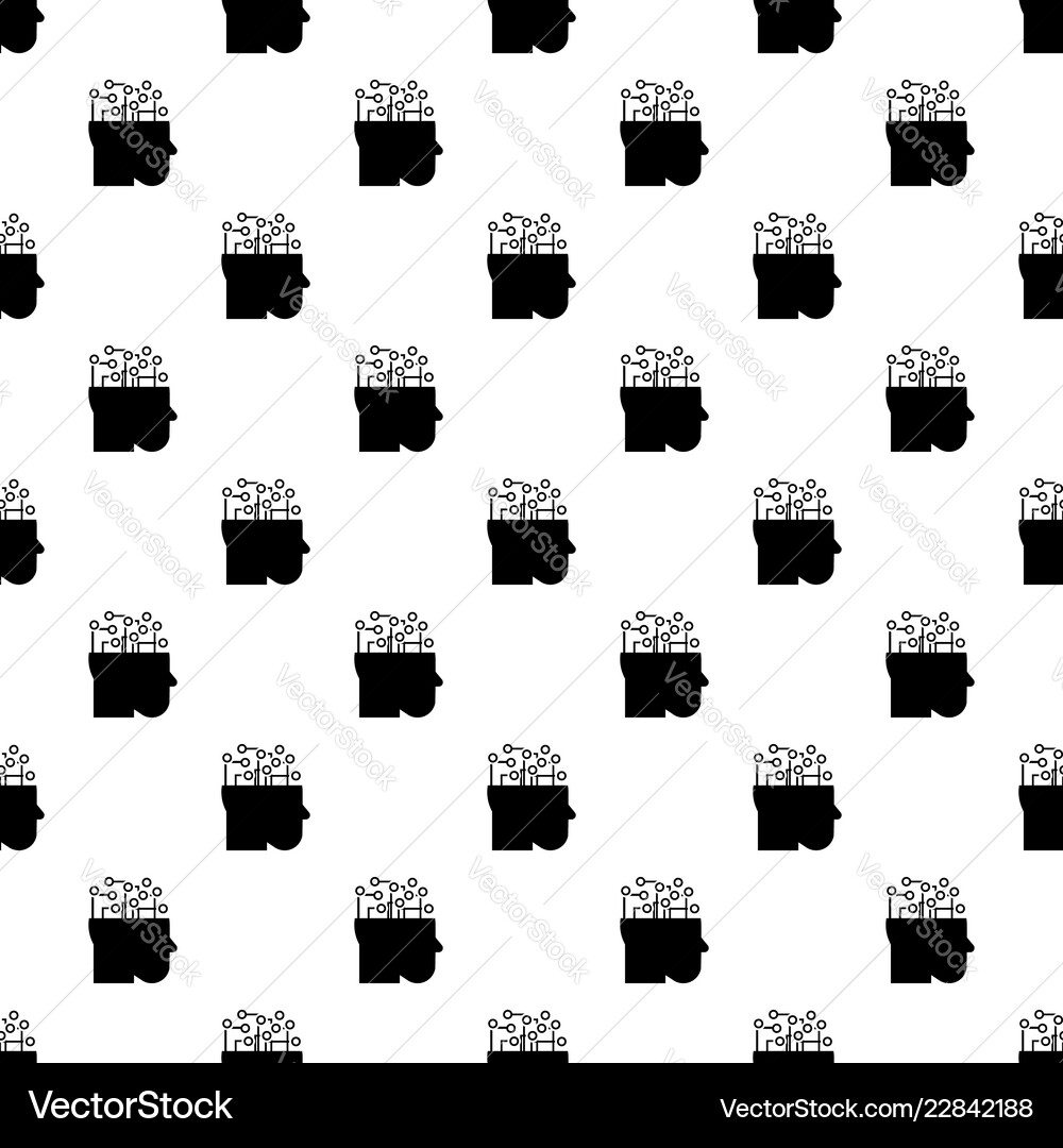 Smart brain mind pattern seamless Vector Image