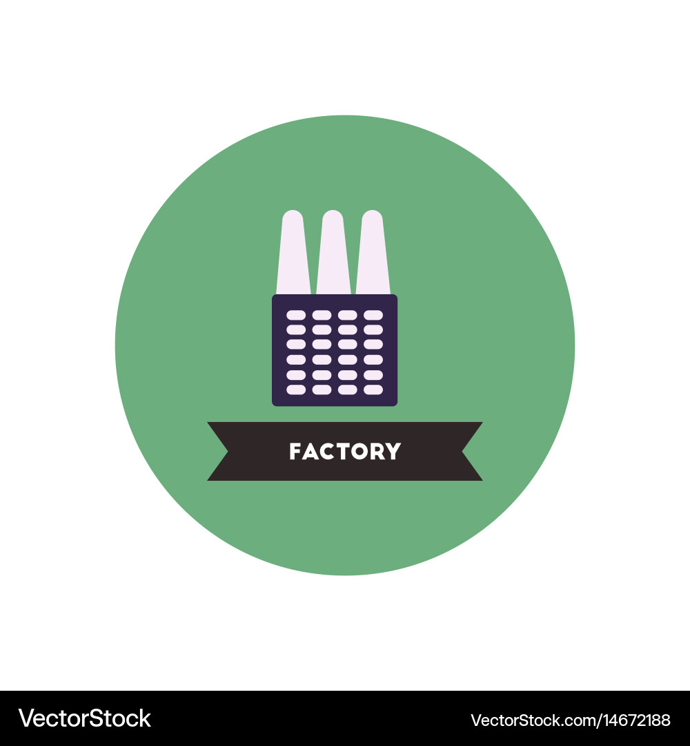 Stylish icon in color circle building factory Vector Image