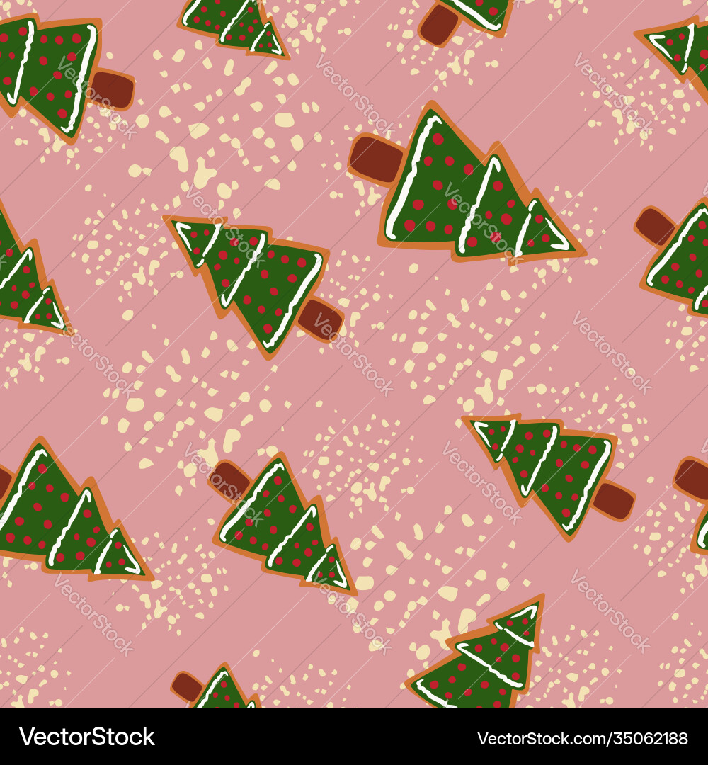 Tasty seamless random pattern with winter fir Vector Image