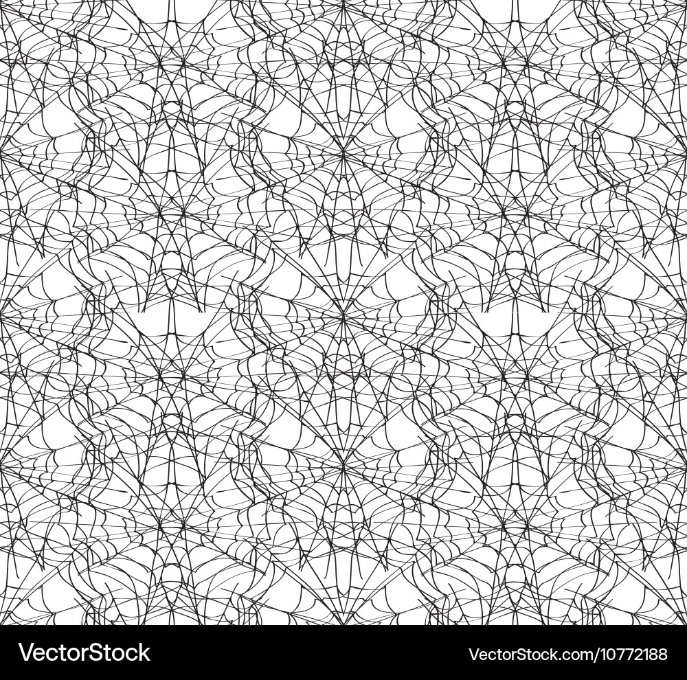 White Spiderweb Seamless Pattern Vector Image