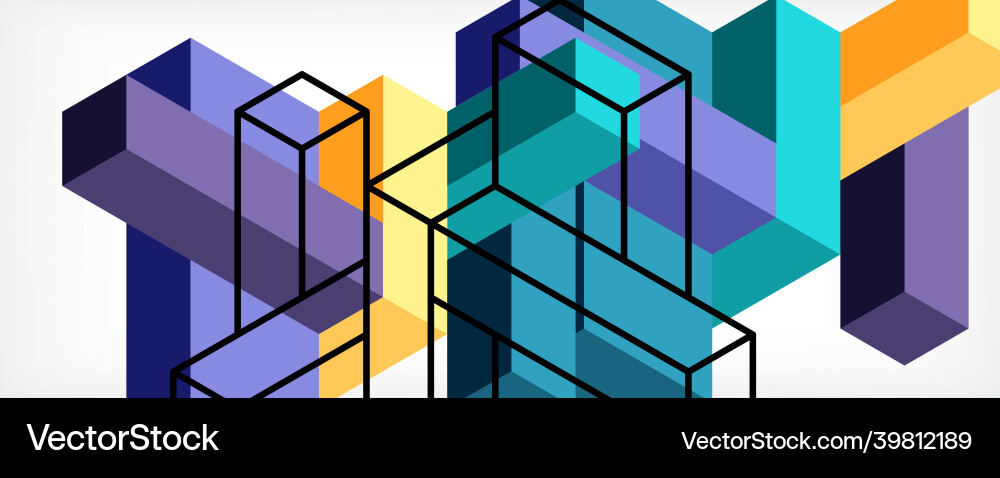 Abstract background 3d cubes cubic elements Abstract background 3d cubes cubic elements vector image