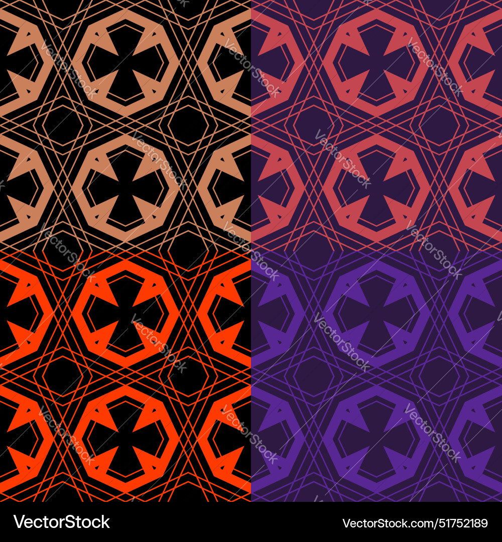 Abstract cross with lines seamless pattern vector image