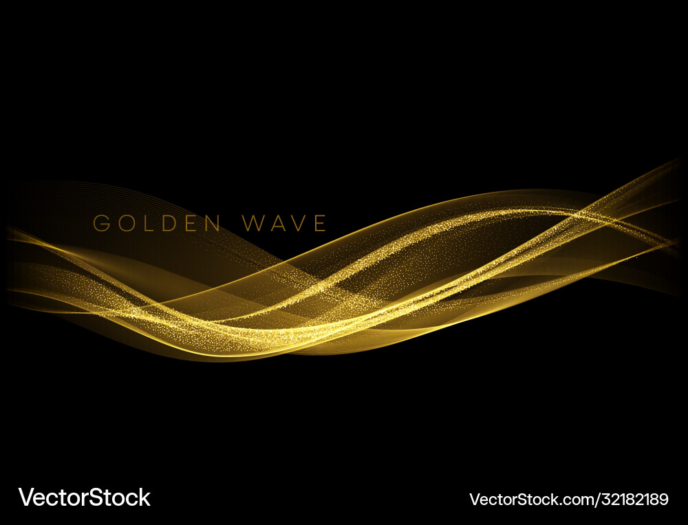 Abstract shiny color gold wave design element Abstract shiny color gold wave design element vector image