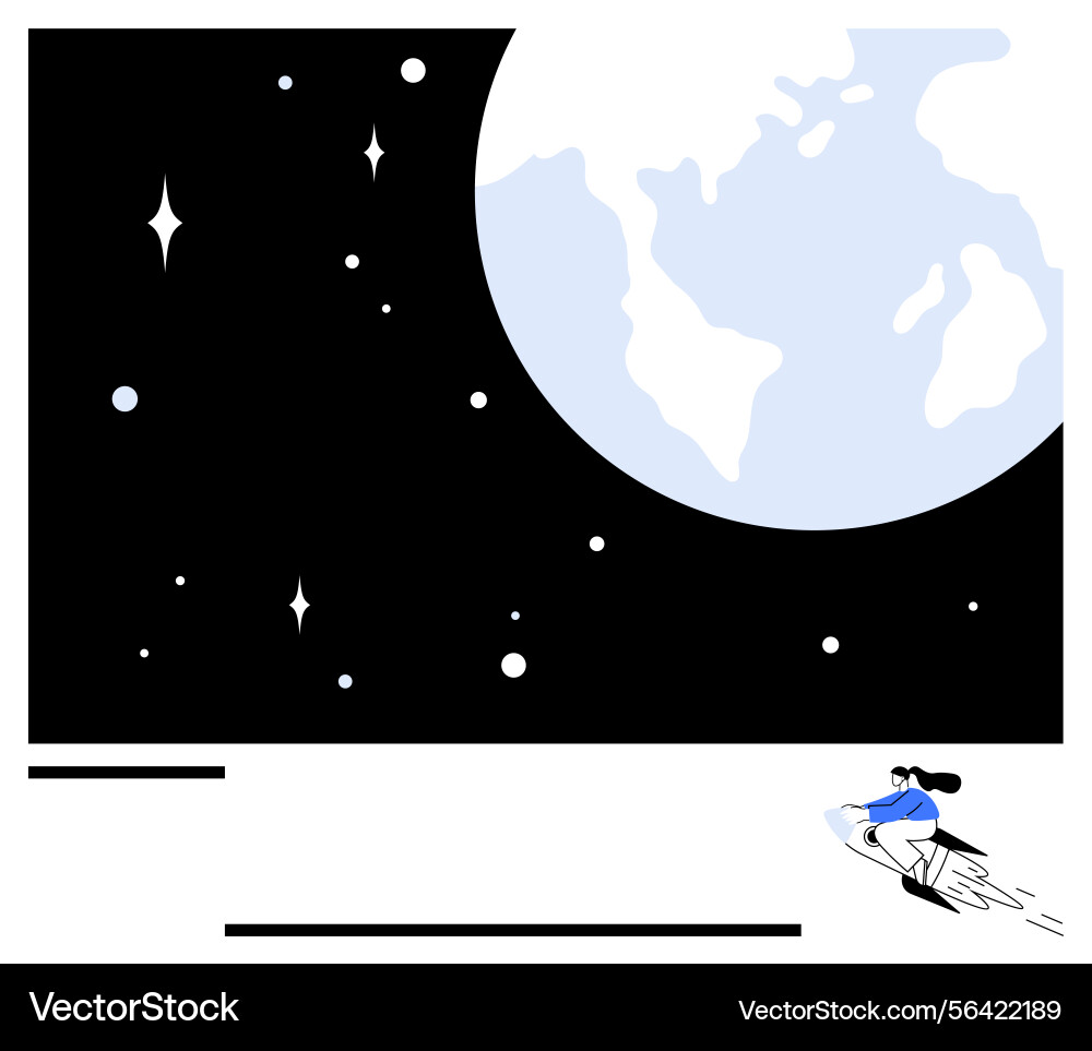 Adventurous journey through outer space with earth Adventurous journey through outer space with earth Vector Image