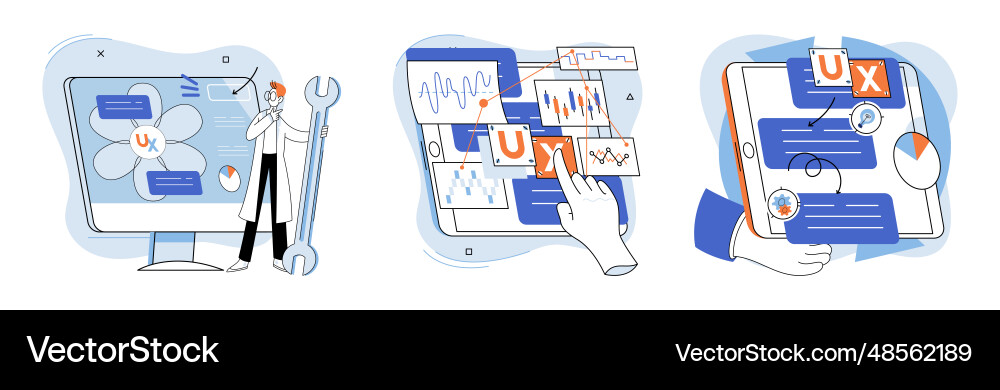 Application testing metaphor app test Vector Image