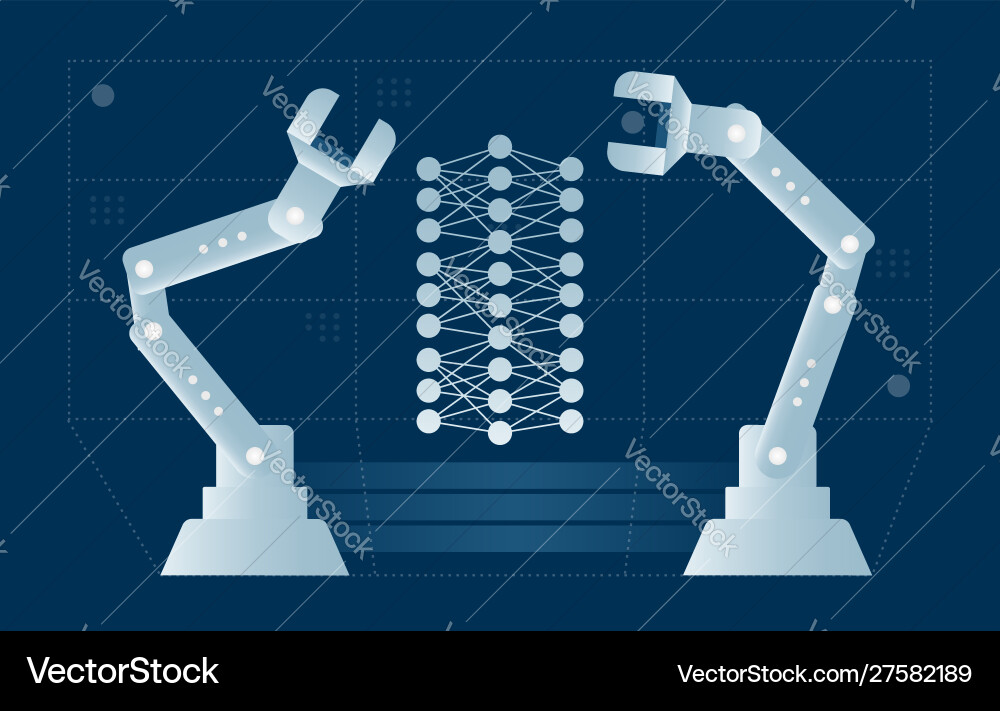 Artificial neural network produced robots Artificial neural network produced robots Vector Image