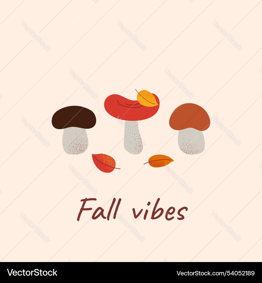 Autumn square card in minimal style textured Autumn square card in minimal style textured vector image
