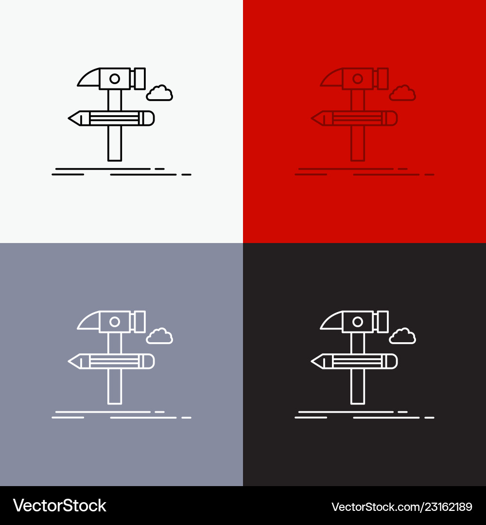 Build design develop tool tools icon over various Vector Image