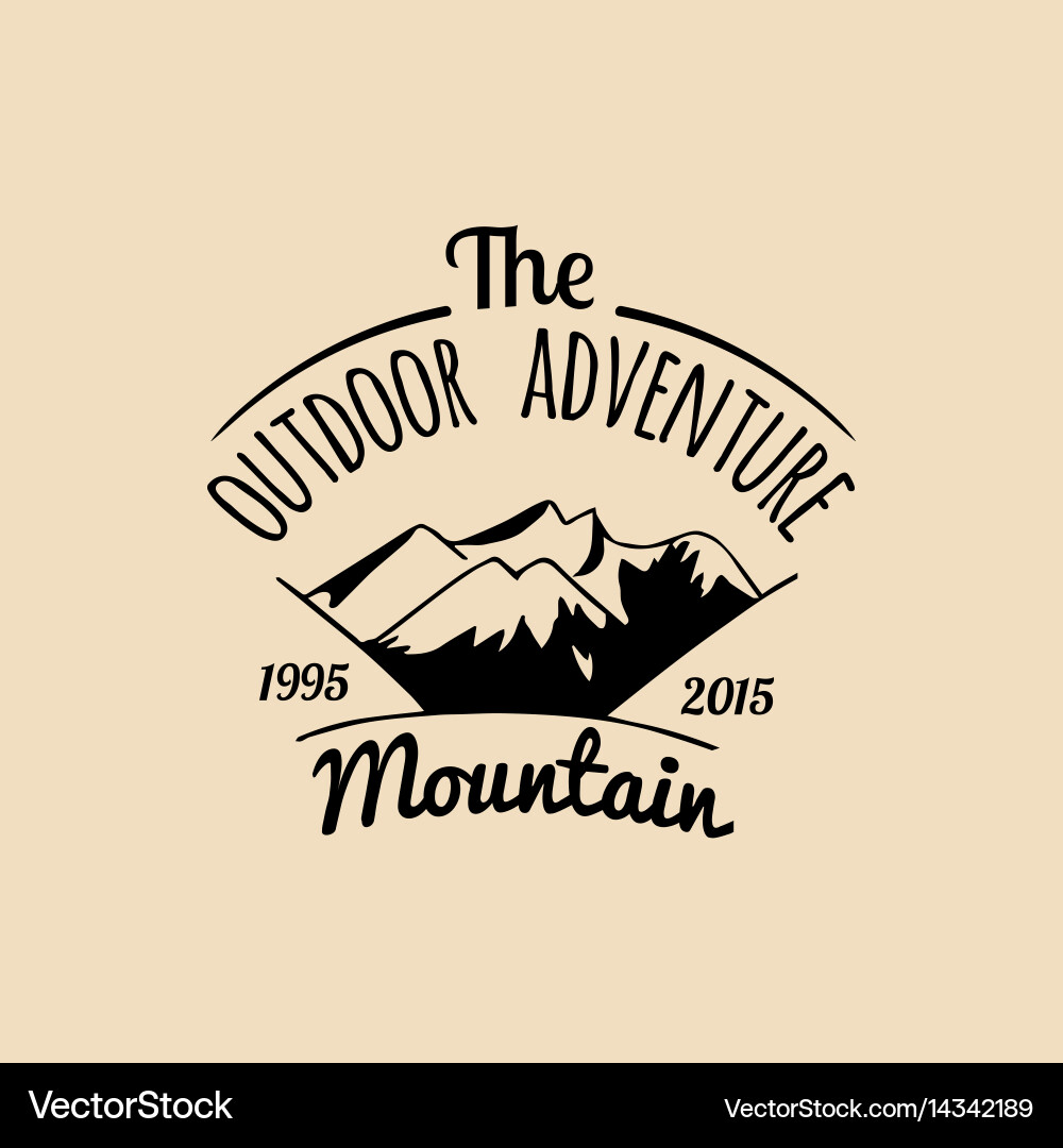 Camp logo tourism sign with hand drawn Vector Image