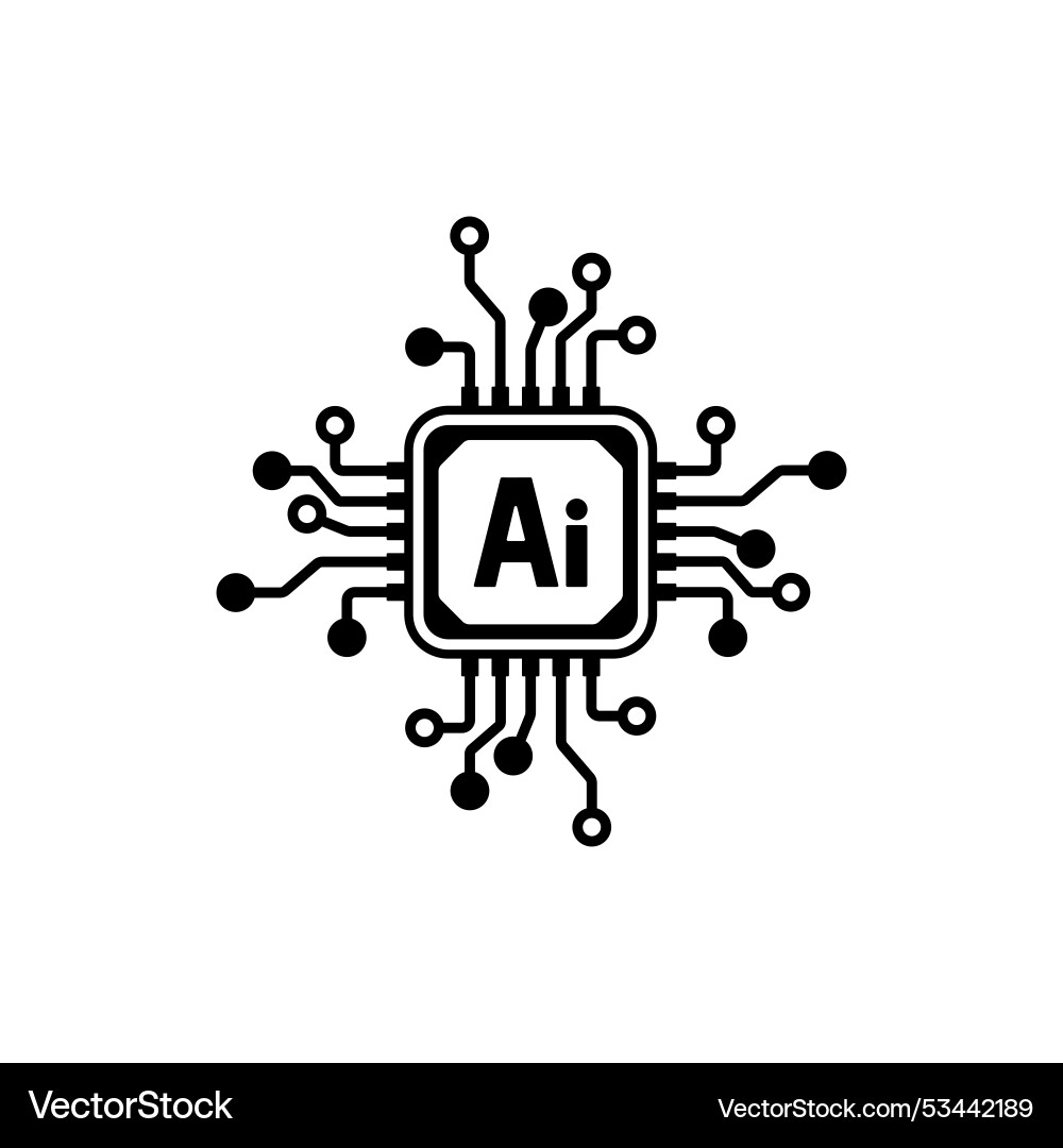 Circuit electronic chip processor artificial Circuit electronic chip processor artificial vector image