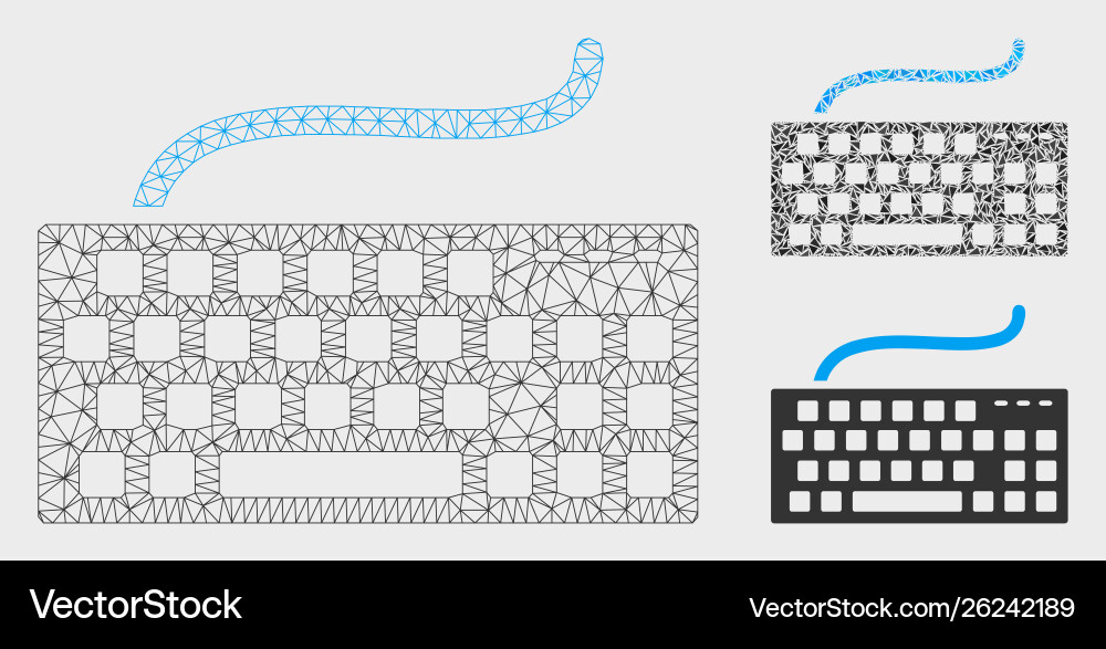 Computer keyboard mesh carcass model Computer keyboard mesh carcass model Vector Image