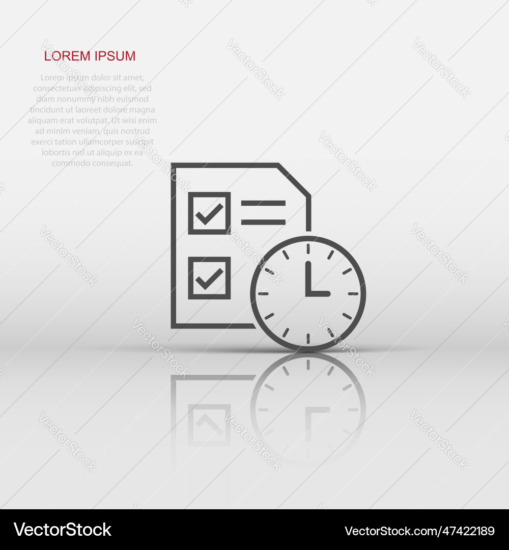 Contract time icon in flat style document Contract time icon in flat style document Vector Image