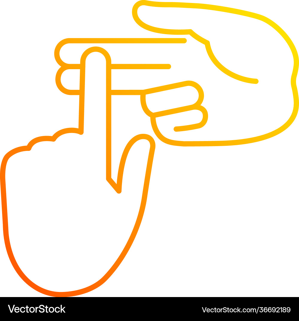 Counting on fingers gradient linear icon Counting on fingers gradient linear icon vector image