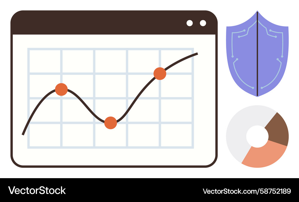 Data Performance & Security Dashboard Vector Image