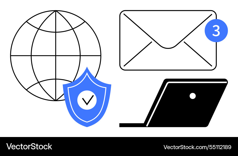 Digital communication and security concept Digital communication and security concept vector image