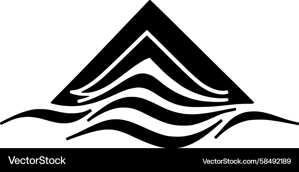 Dynamic Wave Triangle Symbol Vector Image