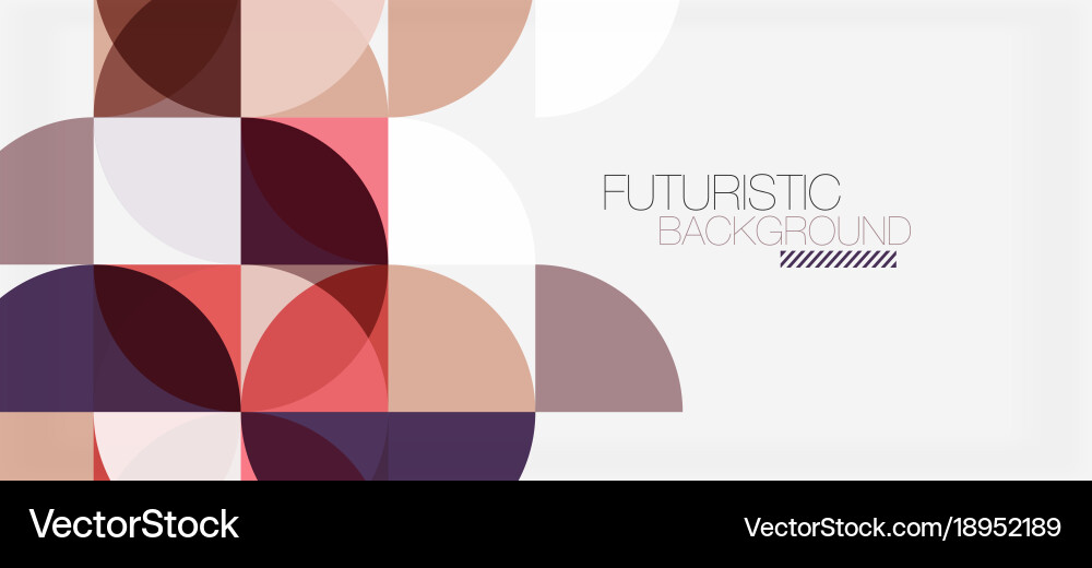 Geometric triangle and circle shape wide abstract vector image