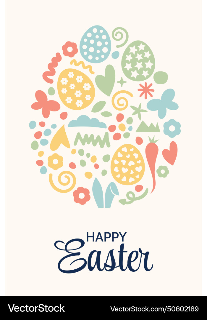 Happy easter card Royalty Free Vector Image - VectorStock