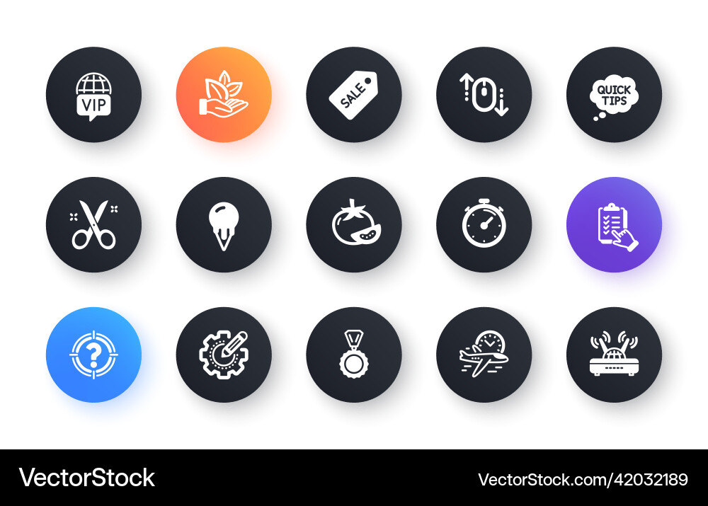 Minimal set of timer headhunter and quick tips Minimal set of timer headhunter and quick tips vector image