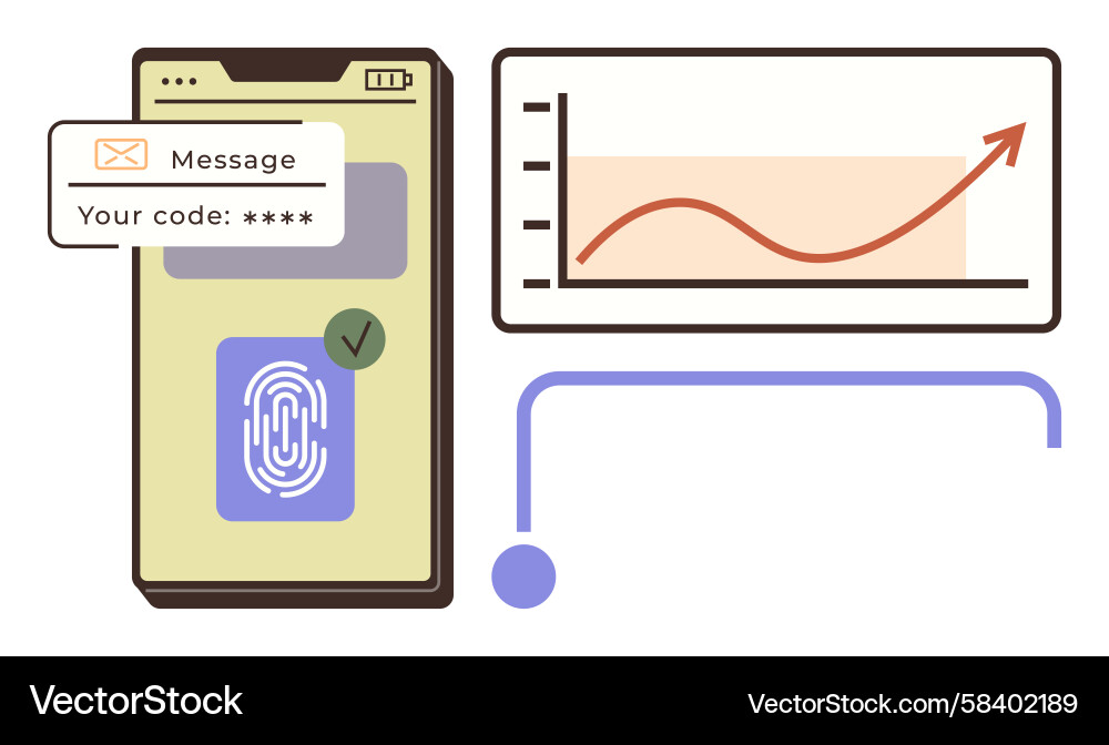 Mobile Fingerprint Authentication Vector Image