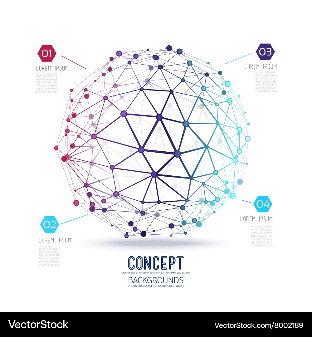 Molecular Network Structure vector image