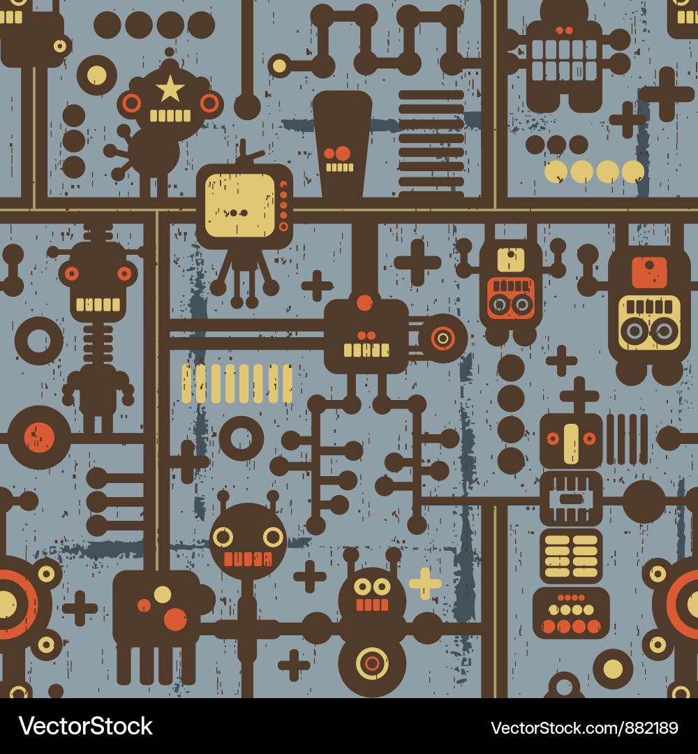 Robotic Gears Pattern vector image