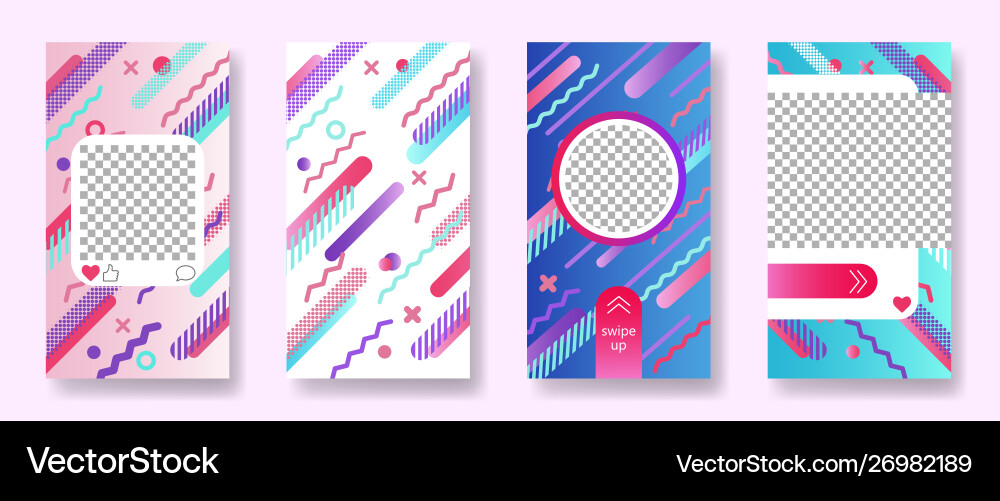 Set mobile application interface elements vector image