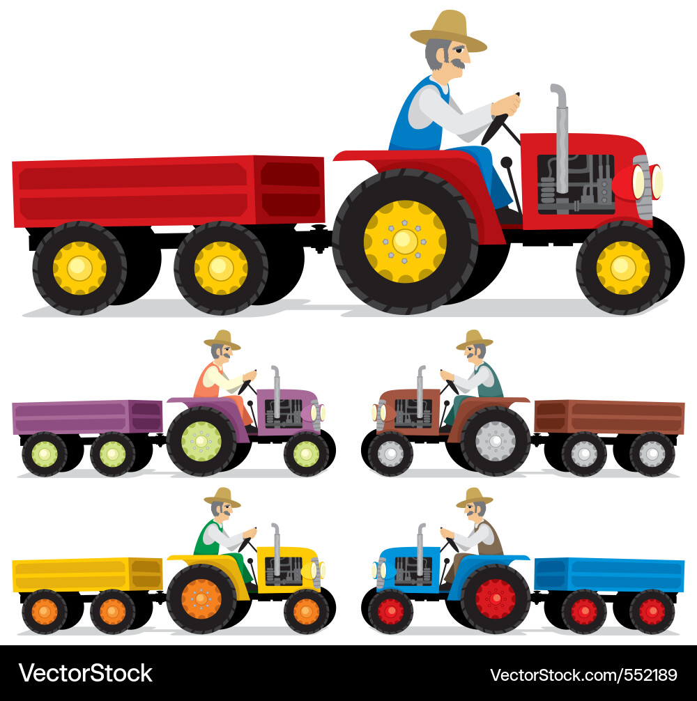 Tractor Farmer Royalty Free Vector Image - VectorStock