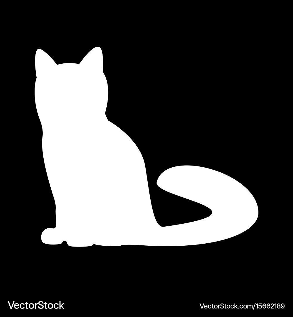 White Cat Silhouette Icon – Royalty-Free Vector | VectorStock