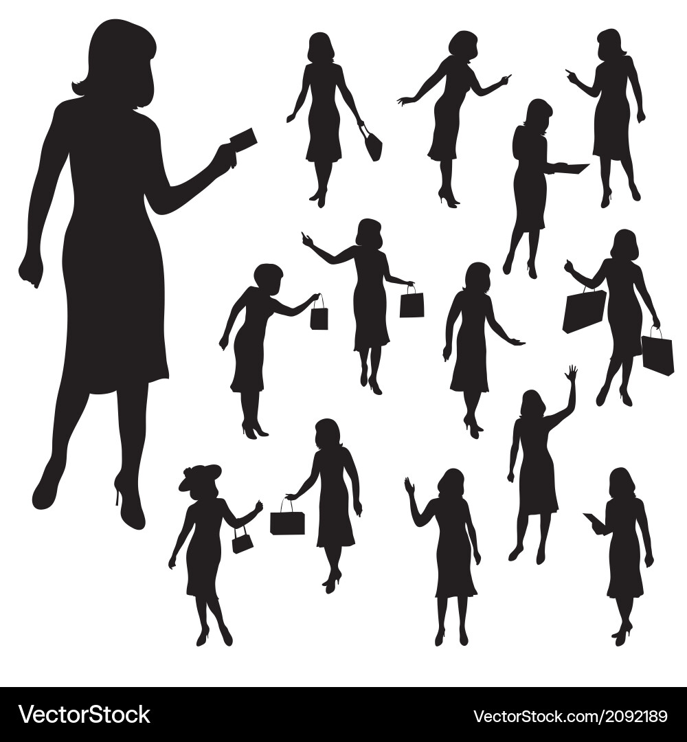 Women Silhouettes - Fashion & Lifestyle Vector Image