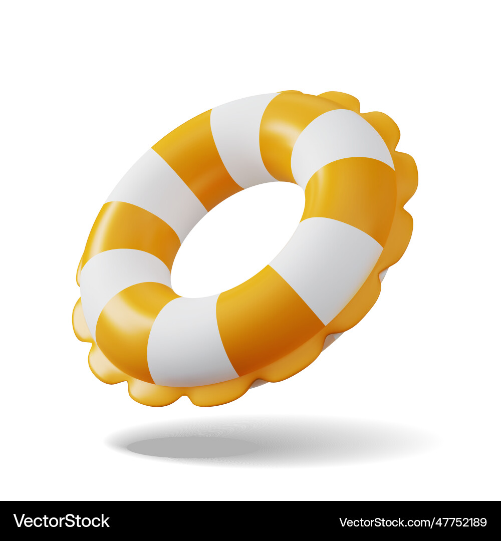Yellow swim ring - inflatable rubber toy for water Yellow swim ring - inflatable rubber toy for water vector image