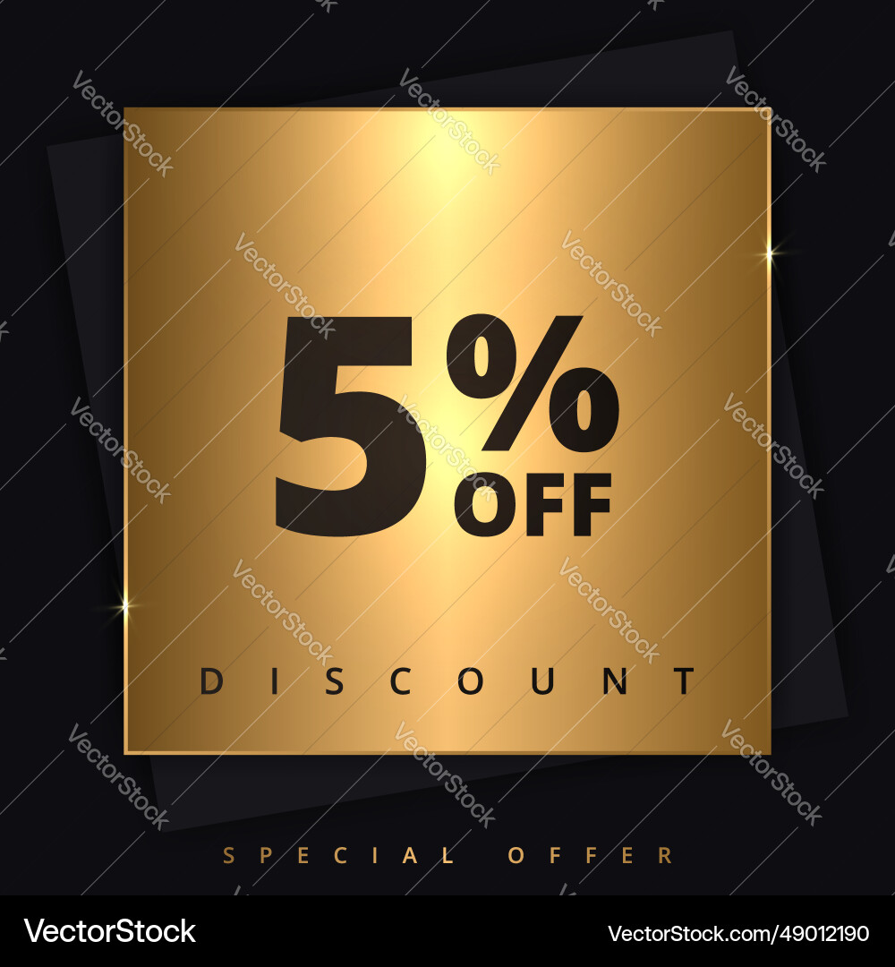 5 off discount banner special offer sale 5 off discount banner special offer sale vector image